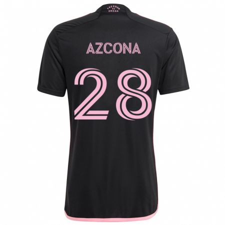 Kandiny Enfant Maillot Edison Azcona #28 Noir Tenues Extérieur 2024/25 T-Shirt