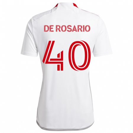 Kandiny Enfant Maillot Adisa De Rosario #40 Blanc Rouge Tenues Extérieur 2024/25 T-Shirt