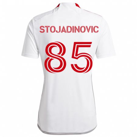 Kandiny Enfant Maillot Marko Stojadinovic #85 Blanc Rouge Tenues Extérieur 2024/25 T-Shirt