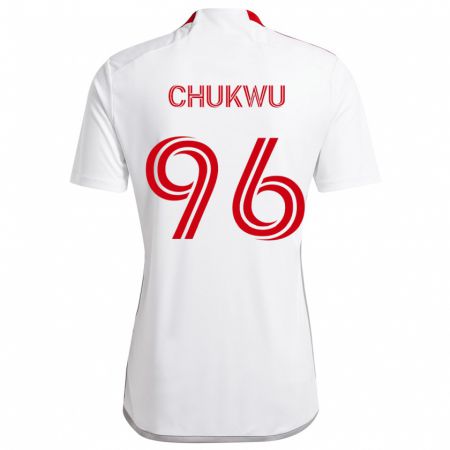 Kandiny Enfant Maillot Richard Chukwu #96 Blanc Rouge Tenues Extérieur 2024/25 T-Shirt