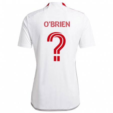 Kandiny Enfant Maillot Alexander O'brien #0 Blanc Rouge Tenues Extérieur 2024/25 T-Shirt