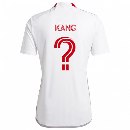 Kandiny Enfant Maillot Ethan Kang #0 Blanc Rouge Tenues Extérieur 2024/25 T-Shirt