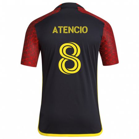 Kandiny Enfant Maillot Josh Atencio #8 Rouge Noir Tenues Extérieur 2024/25 T-Shirt