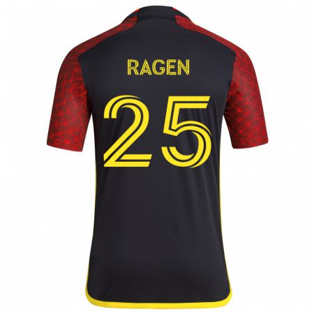 Kandiny Enfant Maillot Jackson Ragen #25 Rouge Noir Tenues Extérieur 2024/25 T-Shirt