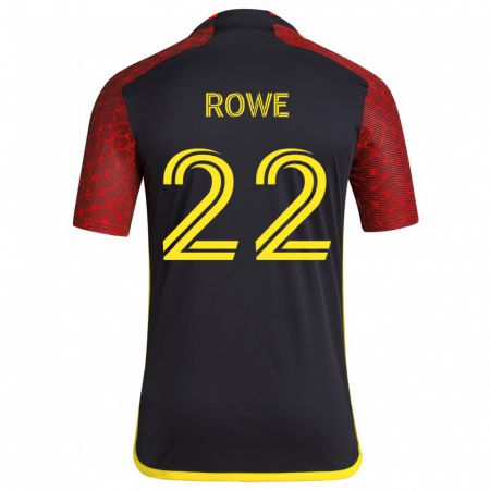 Kandiny Enfant Maillot Kelyn Rowe #22 Rouge Noir Tenues Extérieur 2024/25 T-Shirt