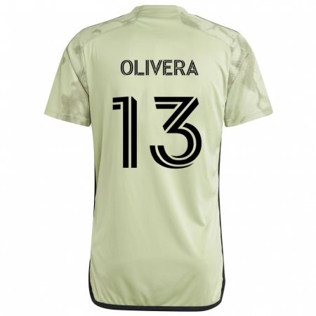 Kandiny Enfant Maillot Cristian Olivera #13 Vert Clair Tenues Extérieur 2024/25 T-Shirt