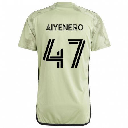 Kandiny Enfant Maillot Marius Aiyenero #47 Vert Clair Tenues Extérieur 2024/25 T-Shirt