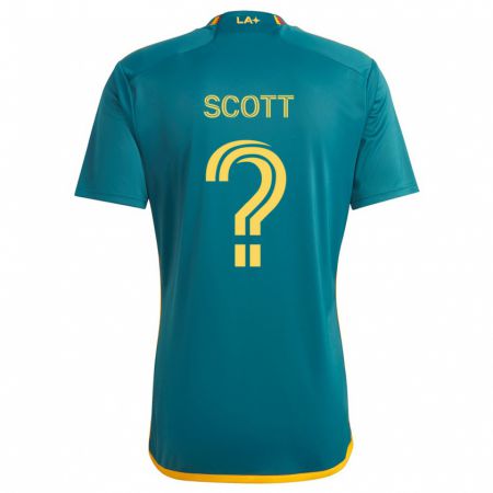 Kandiny Enfant Maillot Brady Scott #0 Vert Jaune Tenues Extérieur 2024/25 T-Shirt