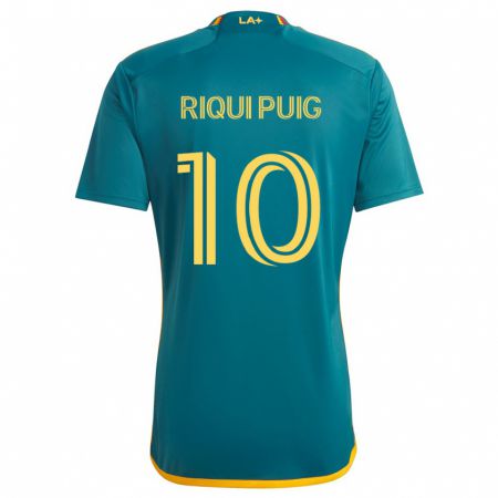 Kandiny Enfant Maillot Riqui Puig #10 Vert Jaune Tenues Extérieur 2024/25 T-Shirt