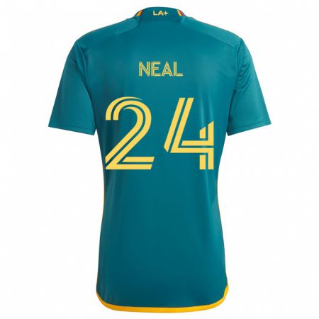 Kandiny Enfant Maillot Jalen Neal #24 Vert Jaune Tenues Extérieur 2024/25 T-Shirt