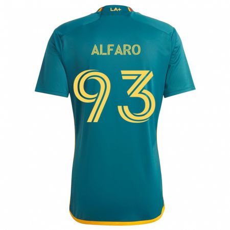 Kandiny Enfant Maillot Tony Alfaro #93 Vert Jaune Tenues Extérieur 2024/25 T-Shirt