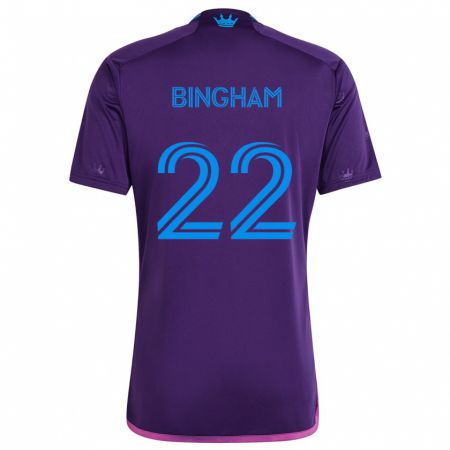 Kandiny Enfant Maillot David Bingham #22 Bleu Violet Tenues Extérieur 2024/25 T-Shirt