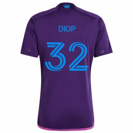 Kandiny Enfant Maillot Hamady Diop #32 Bleu Violet Tenues Extérieur 2024/25 T-Shirt