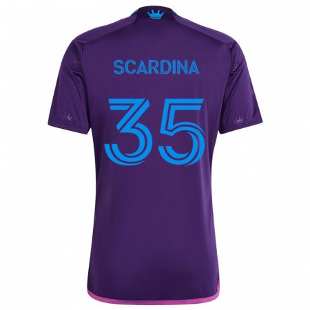 Kandiny Enfant Maillot Nick Scardina #35 Bleu Violet Tenues Extérieur 2024/25 T-Shirt