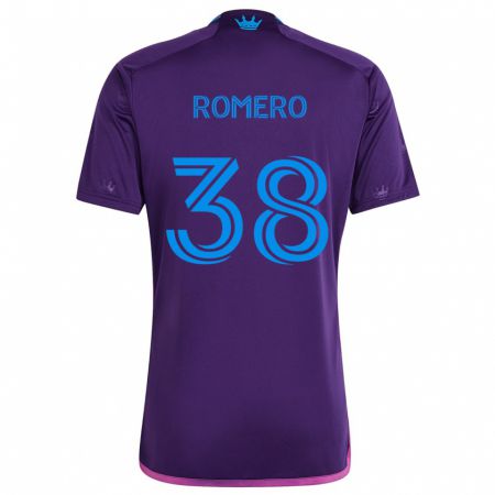 Kandiny Enfant Maillot Brian Romero #38 Bleu Violet Tenues Extérieur 2024/25 T-Shirt