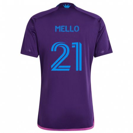 Kandiny Enfant Maillot Vinicius Mello #21 Bleu Violet Tenues Extérieur 2024/25 T-Shirt