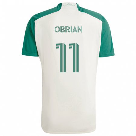 Kandiny Enfant Maillot Jáder Obrian #11 Couleurs Beiges Vert Tenues Extérieur 2024/25 T-Shirt