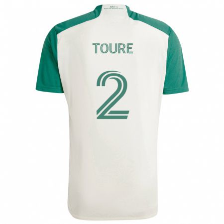 Kandiny Enfant Maillot Cheick Touré #2 Couleurs Beiges Vert Tenues Extérieur 2024/25 T-Shirt