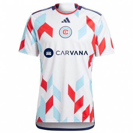 Kandiny Enfant Maillot Rafael Czichos #5 Blanc Rouge Bleu Tenues Extérieur 2024/25 T-Shirt