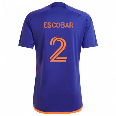 Kandiny Enfant Maillot Franco Escobar #2 Violet Orange Tenues Extérieur 2024/25 T-Shirt