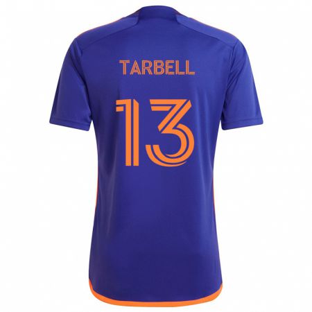 Kandiny Enfant Maillot Andrew Tarbell #13 Violet Orange Tenues Extérieur 2024/25 T-Shirt