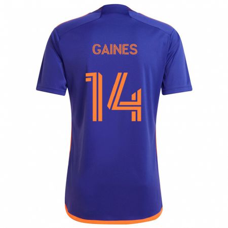 Kandiny Enfant Maillot Mckinze Gaines #14 Violet Orange Tenues Extérieur 2024/25 T-Shirt