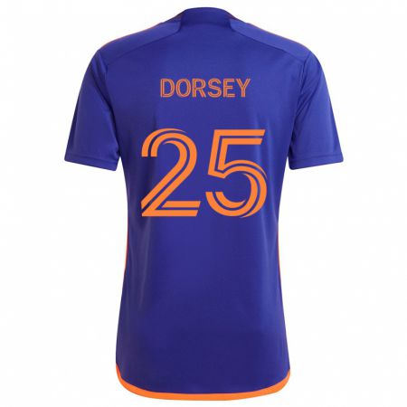 Kandiny Enfant Maillot Griffin Dorsey #25 Violet Orange Tenues Extérieur 2024/25 T-Shirt