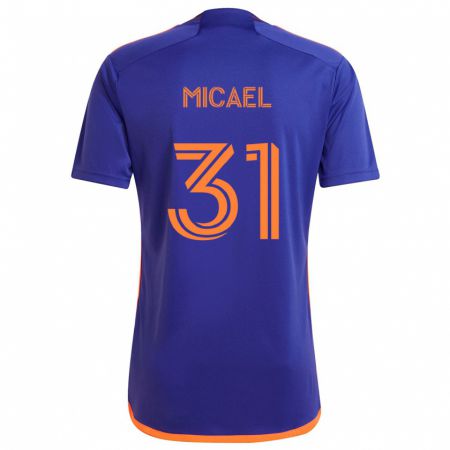 Kandiny Enfant Maillot Micael #31 Violet Orange Tenues Extérieur 2024/25 T-Shirt