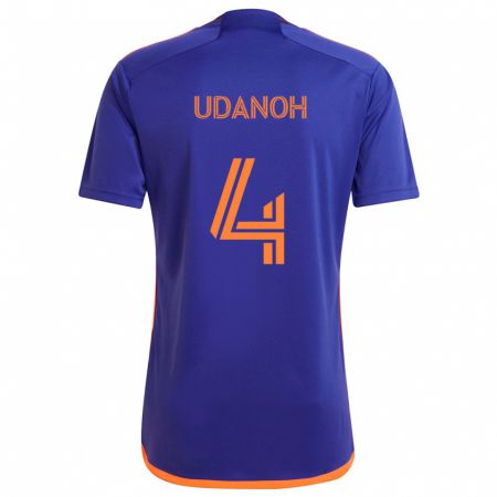 Kandiny Enfant Maillot Iffy Udanoh #4 Violet Orange Tenues Extérieur 2024/25 T-Shirt