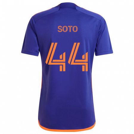 Kandiny Enfant Maillot Ezekiel Soto #44 Violet Orange Tenues Extérieur 2024/25 T-Shirt