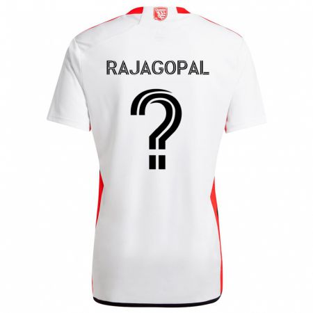 Kandiny Enfant Maillot Rohan Rajagopal #0 Blanc Rouge Tenues Extérieur 2024/25 T-Shirt