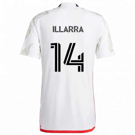 Kandiny Enfant Maillot Asier Illarramendi #14 Blanc Rouge Noir Tenues Extérieur 2024/25 T-Shirt