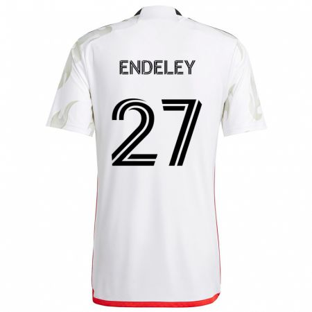 Kandiny Enfant Maillot Herbert Endeley #27 Blanc Rouge Noir Tenues Extérieur 2024/25 T-Shirt