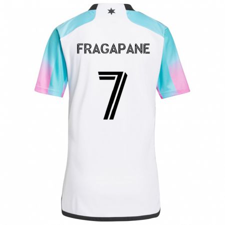 Kandiny Enfant Maillot Franco Fragapane #7 Blanc Bleu Noir Tenues Extérieur 2024/25 T-Shirt