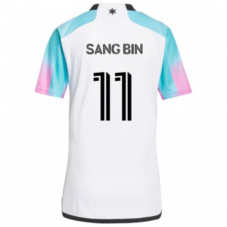 Kandiny Enfant Maillot Sang-Bin Jeong #11 Blanc Bleu Noir Tenues Extérieur 2024/25 T-Shirt