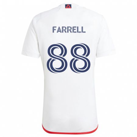 Kandiny Enfant Maillot Andrew Farrell #88 Blanc Rouge Tenues Extérieur 2024/25 T-Shirt