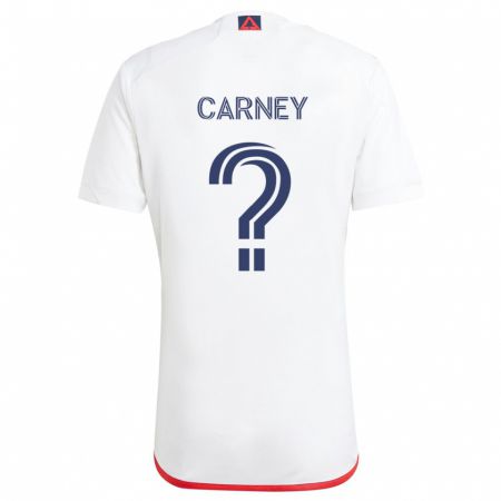 Kandiny Enfant Maillot Ryan Carney #0 Blanc Rouge Tenues Extérieur 2024/25 T-Shirt