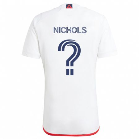 Kandiny Enfant Maillot Robert Nichols #0 Blanc Rouge Tenues Extérieur 2024/25 T-Shirt