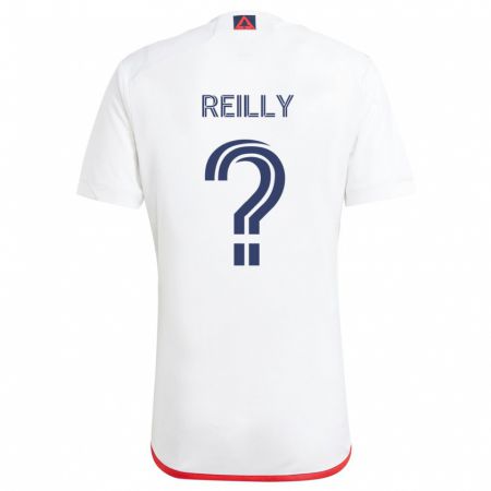 Kandiny Enfant Maillot Aidan Reilly #0 Blanc Rouge Tenues Extérieur 2024/25 T-Shirt