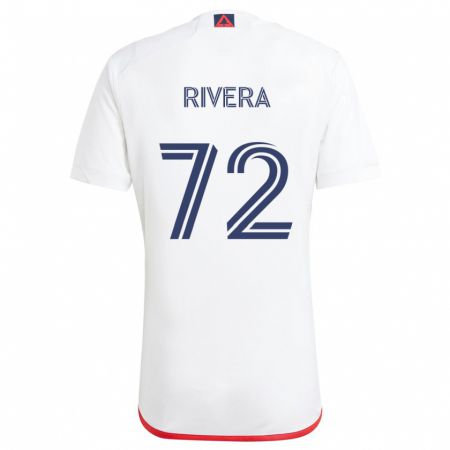 Kandiny Enfant Maillot Damián Rivera #72 Blanc Rouge Tenues Extérieur 2024/25 T-Shirt