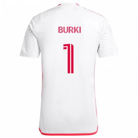 Kandiny Enfant Maillot Roman Bürki #1 Blanc Rouge Tenues Extérieur 2024/25 T-Shirt