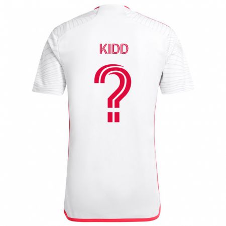 Kandiny Enfant Maillot Matteo Kidd #0 Blanc Rouge Tenues Extérieur 2024/25 T-Shirt