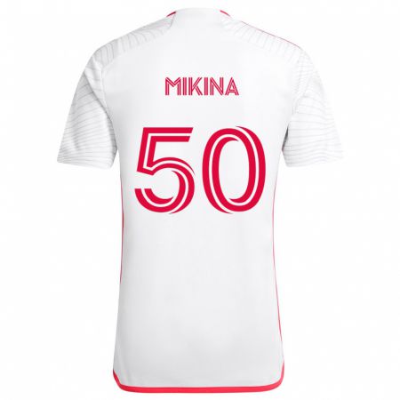 Kandiny Enfant Maillot Gabriel Mikina #50 Blanc Rouge Tenues Extérieur 2024/25 T-Shirt