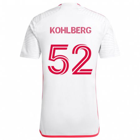 Kandiny Enfant Maillot Andrew Kohlberg #52 Blanc Rouge Tenues Extérieur 2024/25 T-Shirt