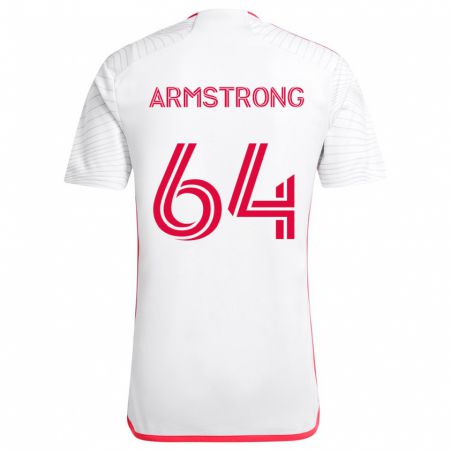 Kandiny Enfant Maillot Dida Armstrong #64 Blanc Rouge Tenues Extérieur 2024/25 T-Shirt