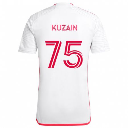 Kandiny Enfant Maillot Wan Kuzain #75 Blanc Rouge Tenues Extérieur 2024/25 T-Shirt