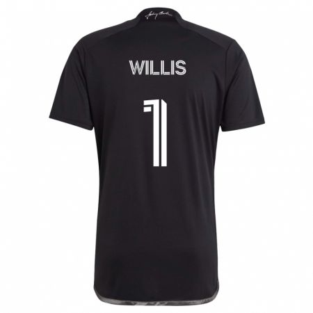 Kandiny Enfant Maillot Joe Willis #1 Noir Tenues Extérieur 2024/25 T-Shirt