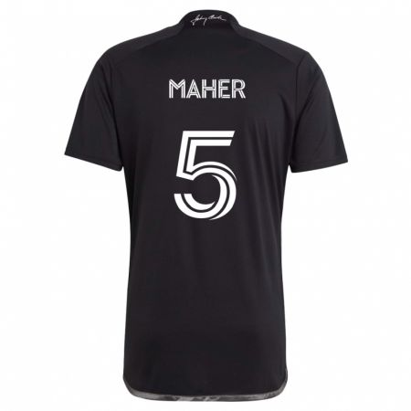 Kandiny Enfant Maillot Jack Maher #5 Noir Tenues Extérieur 2024/25 T-Shirt