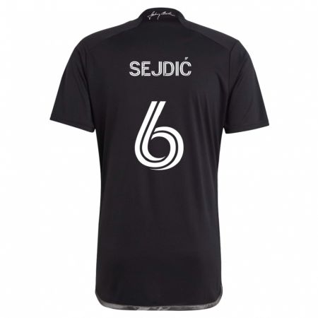 Kandiny Enfant Maillot Amar Sejdić #6 Noir Tenues Extérieur 2024/25 T-Shirt