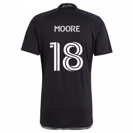 Kandiny Enfant Maillot Shaq Moore #18 Noir Tenues Extérieur 2024/25 T-Shirt